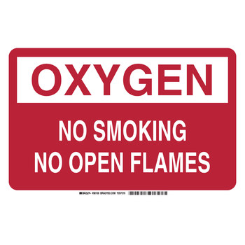 Picture of Brady B-401 Polystyrene Rectangle Red English No Smoking Sign part number 98100 (Main product image)