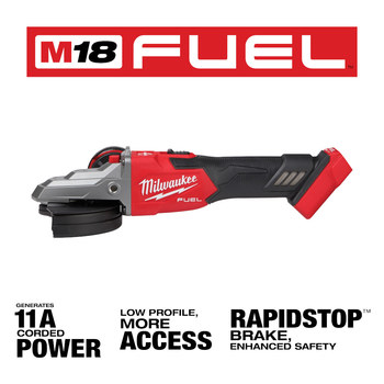 Milwaukee M18 FUEL M18 REDLITHIUM Battery Braking Grinder - 5 in Diameter - 2887-20