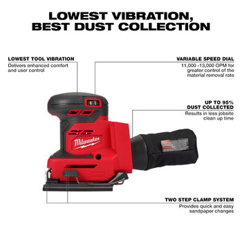 Milwaukee M18 REDLITHIUM Battery Orbital Sander 2649 20 RSHughes