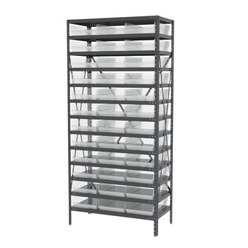 Picture of Akro-Mils AS1879178SC 6500 lb Adjustable Clear Gray Powder Coated Steel 22 ga Open Fixed Shelving System (Main product image)