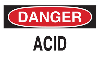 Picture of Brady B-120 Fiberglass Reinforced Polyester Rectangle White English Chemical Warning Sign part number 122819 (Main product image)