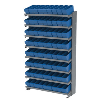 Picture of Akro-Mils APRS142 APRS 400 lb Blue Gray Powder Coated Steel 16 ga Single Sided Fixed Rack (Main product image)