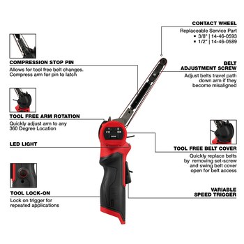 Milwaukee M12 FUEL M12 REDLITHIUM Battery Bandfile 2482-20