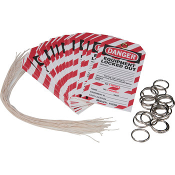 Picture of Brady Black / Red on White Detachable Key Stub Cardstock WKT2 Lockout / Tagout Tag (Main product image)