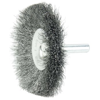 Weiler 17909 Wheel Brush - 2-1/2 in Dia - Crimped Steel Bristle