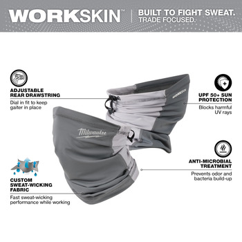 Milwaukee WORKSKIN Gray One Size Nylon Performance Neck Gaiter - 045242-73525