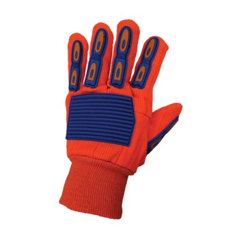 Global Glove Orange Universal Cotton/Polyester Work Gloves - Wing Thumb - Level A2 Cut Resistance - C18OCPB