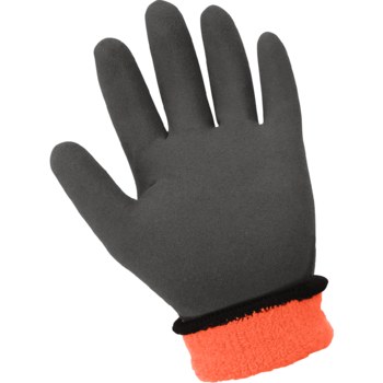Global Glove Ice Gripster 380INT Orange Large Cold Condition Gloves - Rubber Palm & Fingers Coating - Terry Insulation - 380INT-9(L)