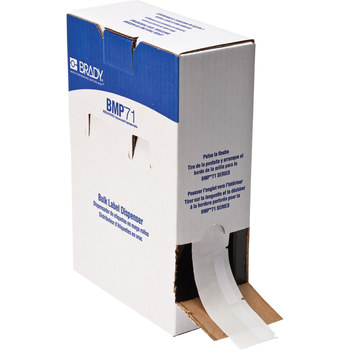 Picture of Brady Clear / White Self-Extinguishing, Self-Laminating Vinyl Thermal Transfer BM71-107-427 Die-Cut Thermal Transfer Printer Label Roll (Main product image)
