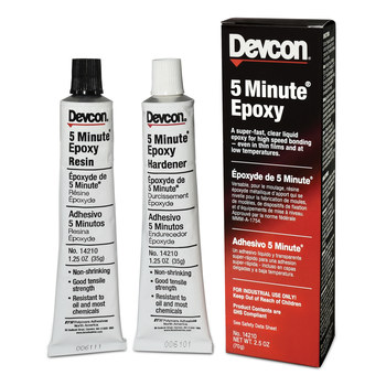 Devcon 5 Minute Amber Two-Part Epoxy Adhesive - Base & Accelerator (B/A) -  400 ml Tube - 078143-DA051