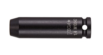 Vega Tools 11402 14 mm Long Length Thin Wall Impact Socket - S2 Modified Steel - 1/4 in Square Drive - B - Straight - 50.0 mm Length - 01168