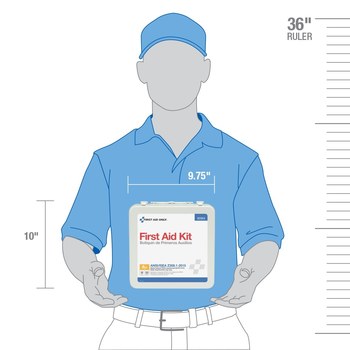 First Aid Only First Aid Kit - 2.63 in Width - 9.5 in Length - 9 in Height - Metal Case Construction - 092265-90564