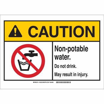 Picture of Brady B-120 Fiberglass Rectangle White English Water Sanitation Sign part number 145199 (Main product image)