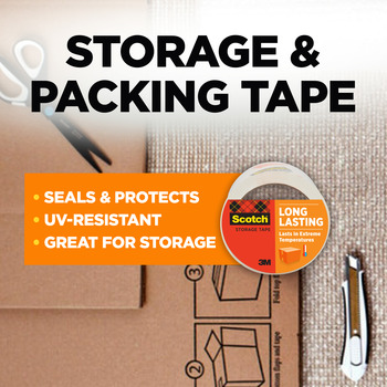 3M Scotch 3650-2 Clear Box Sealing Tape - 48 mm Width x 54.6 yd Length - 2.4 mil Thick - 65875