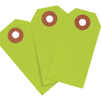 Picture of Brady Fluorescent Green Rectangle Cardstock 102064 Blank Tag (Main product image)