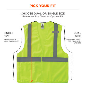 Ergodyne Glowear High-Visibility Vest 8215BA 21075 - Size Large/XL - High-Visibility Lime