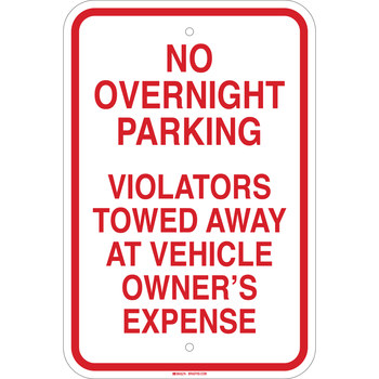 Picture of Brady B-959 Aluminum Rectangle White English Parking Restriction, Permission & Information Sign part number 103705 (Main product image)