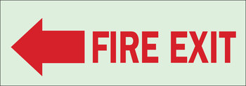Picture of Brady Bradyglo B-347 Polyester / Polystyrene Rectangle White English Fire Exit Sign part number 80298 (Main product image)