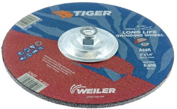 Weiler Tiger Grinding Wheel 57126 - 9 in - Aluminum Oxide - 24 - R