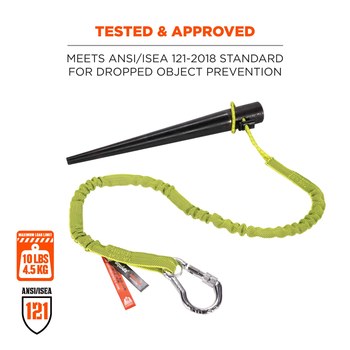 Ergodyne Squids 3100 Lanyard 19003, 35 to 42 in, Green