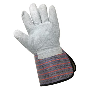 Global Glove 2300GC Brown Large Split Cowhide Leather Work Gloves - Wing Thumb - 2300GC/LG