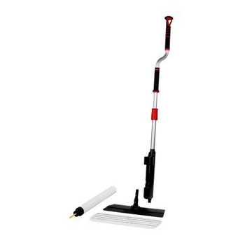 3M Scotch-Brite Polyester Flat Mop - Black Telescoping Handle - Flat Mop Connection - 5 in Head Width - 08475