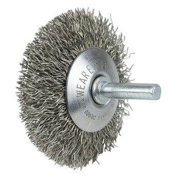 Weiler 17912 Wheel Brush - 2-1/2 in Dia - Crimped Steel Bristle