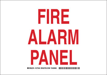 Picture of Brady B-401 High Impact Polystyrene Rectangle White English Fire Alarm Sign part number 127339 (Main product image)
