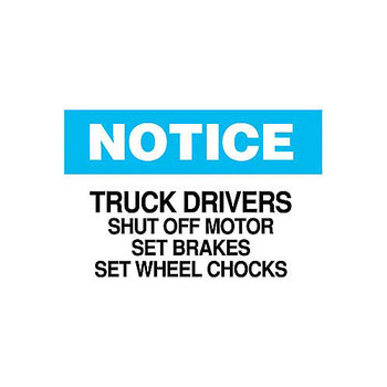 Picture of Brady B-401 High Impact Polystyrene Rectangle White English Truck Driver Instruction Sign part number 25836 (Main product image)