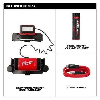 Milwaukee BOLT REDLITHIUM 2118-21 USB Headlamp - 73818