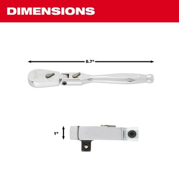 Milwaukee 48-22-9039 Flex Head Ratchet - Chrome Vanadium Steel - 8.78 in