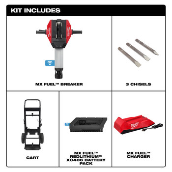 Milwaukee MX FUEL Breaker Kit MXF368-1XC - 1/8 in Hex Chuck - 63.9 lb - MX FUEL Lithium Ion Battery