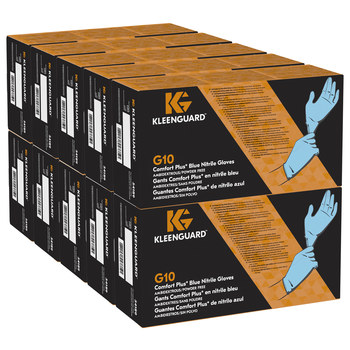 Ansell KleenGuard G10 Comfort Plus Blue XL Nitrile Powder Free Disposable Gloves - 4 mil Thick - 54189