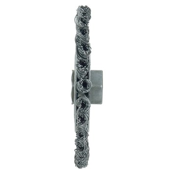 Weiler Roughneck Max 13128 Wheel Brush - 4 in Dia - Knotted - Stringer Bead Steel Bristle