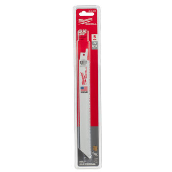 Milwaukee SAWZALL Reciprocating Saw Blade 48-00-5093 - 8/12 TPI - 0.75 in Width x 0.05 in Thick - Bi-Metal