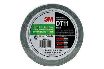 3M DT11 Heavy Duty Silver Duct Tape - 1.88 in Width x 25 yd Length - 11 mil Thick