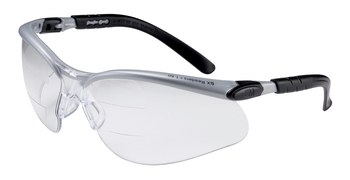 Picture of 3M BX 11459-00000-20 Clear Silver and Black Polycarbonate Magnified Reader Safety Glasses (Main product image)