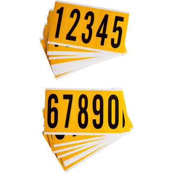 Picture of Brady 15 Series Black on Yellow Indoor / Outdoor Vinyl 15 Series 1560-# KIT Numbers Label Kit (Main product image)