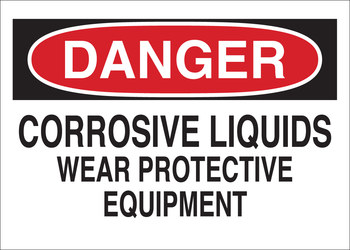 Picture of Brady B-120 Fiberglass Reinforced Polyester Rectangle White English Chemical Warning Sign part number 70260 (Main product image)