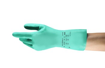 Ansell AlphaTec Solvex 37-175 Green 7 to 7.5 Unsupported Chemical-Resistant Gloves - 13 in Length - 15 mil Thick - 117273