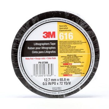 3M 616 Red Splicing & Core Starting Tape - 1/2 in Width x 72 yd Length - 2.4 mil Thick - 07306