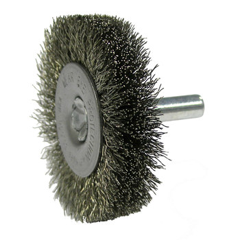 Weiler Stainless Steel Radial Bristle Brush - 2 in Outside Diameter - 0.014 in Bristle Diameter - 17975