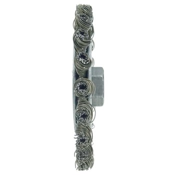 Weiler Wolverine 36255 Wheel Brush - 4 in Dia - Knotted - Cable Twist Steel Bristle