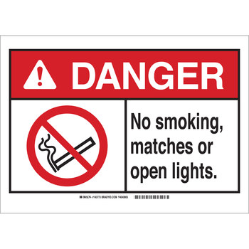 Picture of Brady B-401 Plastic Rectangle White English No Smoking Sign part number 143778 (Main product image)