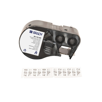 Picture of Brady CleanLift Black on White Vinyl Thermal Transfer M4-128-498 Repositionable Multi-Purpose Labels (Main product image)