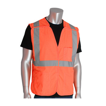 Picture of PIP Orange Small Polyester Mesh High-Visibility Vest (Main product image)
