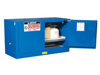 Justrite Sure-Grip EX Hazardous Material Storage Cabinet Piggyback 861728, 17 gal, Royal Blue - 15456