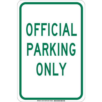 Picture of Brady B-555 Aluminum Rectangle White English Parking Restriction, Permission & Information Sign part number 129738 (Main product image)