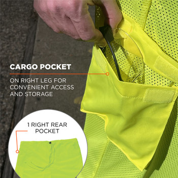 Ergodyne High-Visibility Pants 8911 22965 - Size Large/XL - High-Visibility Lime