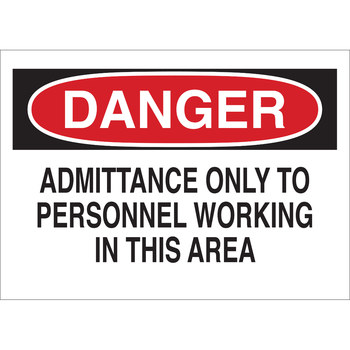 Picture of Brady B-555 Aluminum Rectangle White English Restricted Area Sign part number 40637 (Main product image)